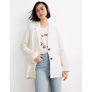 New Madewell Linen Dorset Blazer in Lighthouse Women's Size S